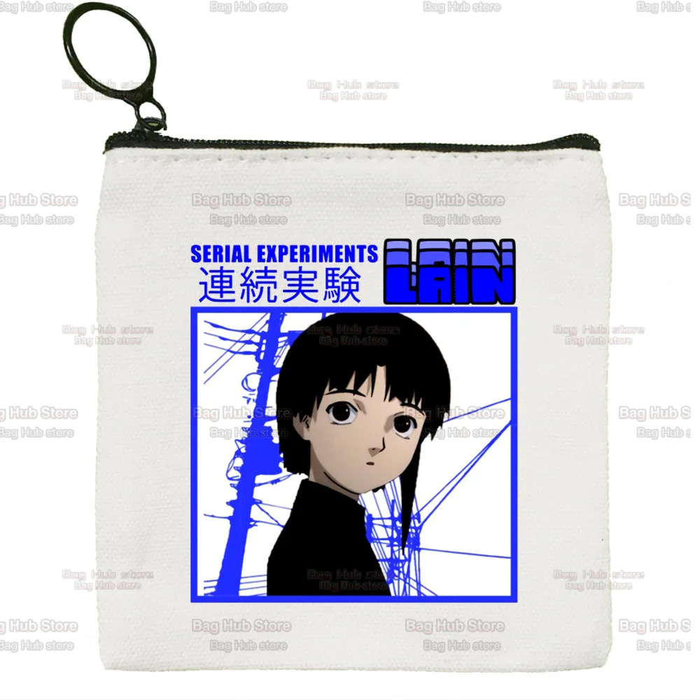 Serial Experiments Lain Small Purse Coin Purse Zipper Women's Canvas Cute Mini Coin Bag Earphone Storage Bag