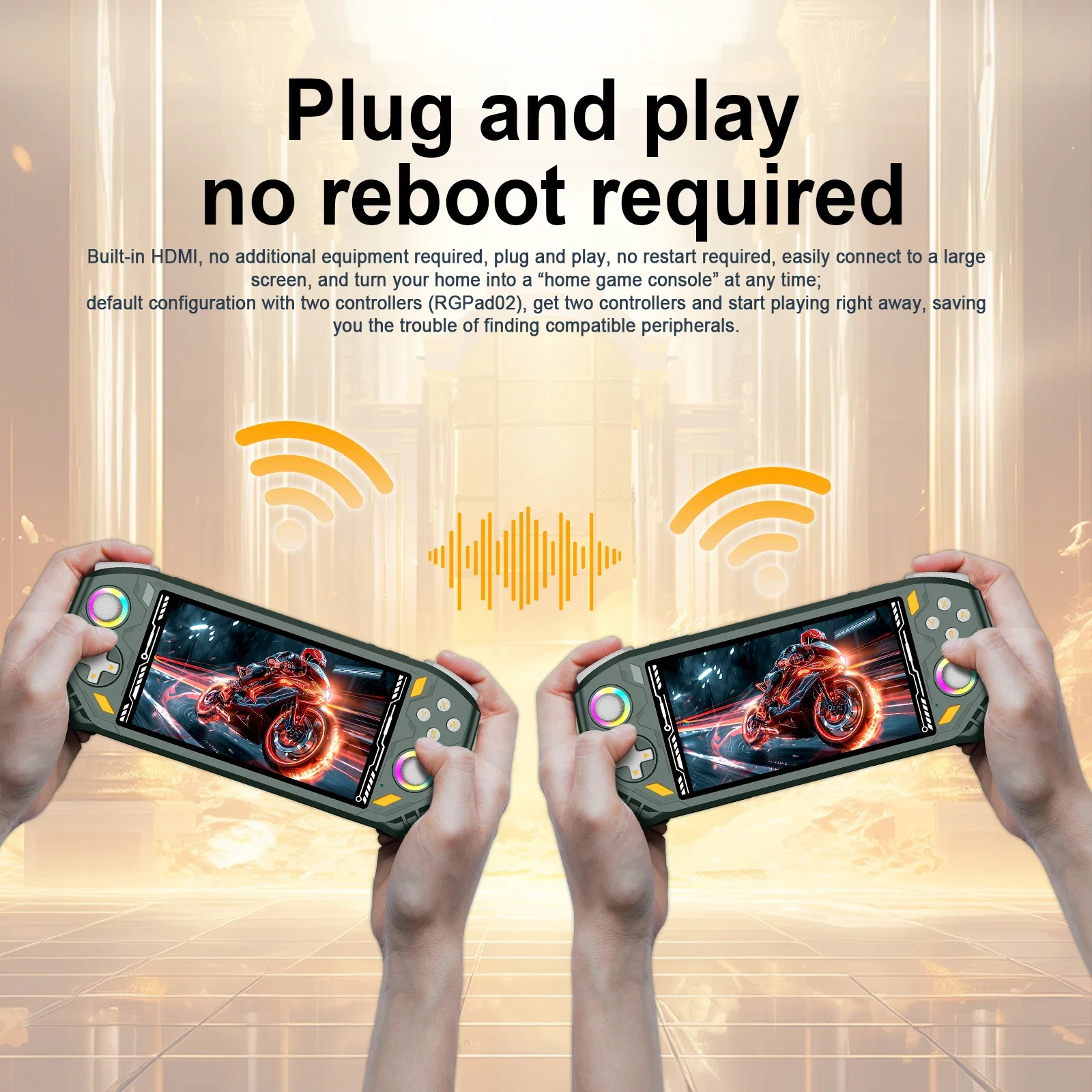 Фото Портативная игровая консоль AISLPC RG52 MINI с процессором RK3562, системой EmuELEC, Wi-Fi 2.4G, Bluetooth, 5.5-дюймовым IPS-экраном и функцией видеоплеера. №2