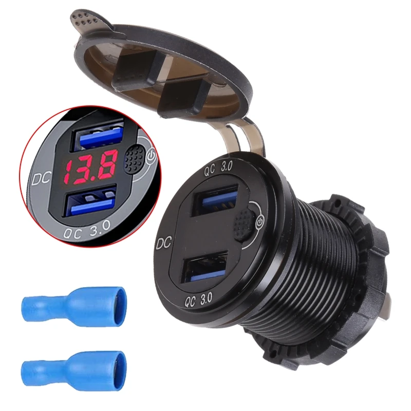 

J60F портативная автомобильная подставка для внутренней зарядки RV со стандартом USB QC3.0, зарядное устройство для автомобильного дома, внутренн...