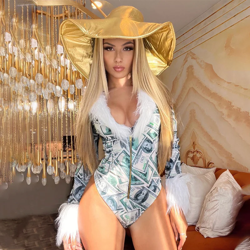 

Женский комбинезон с длинным рукавом, на молнии