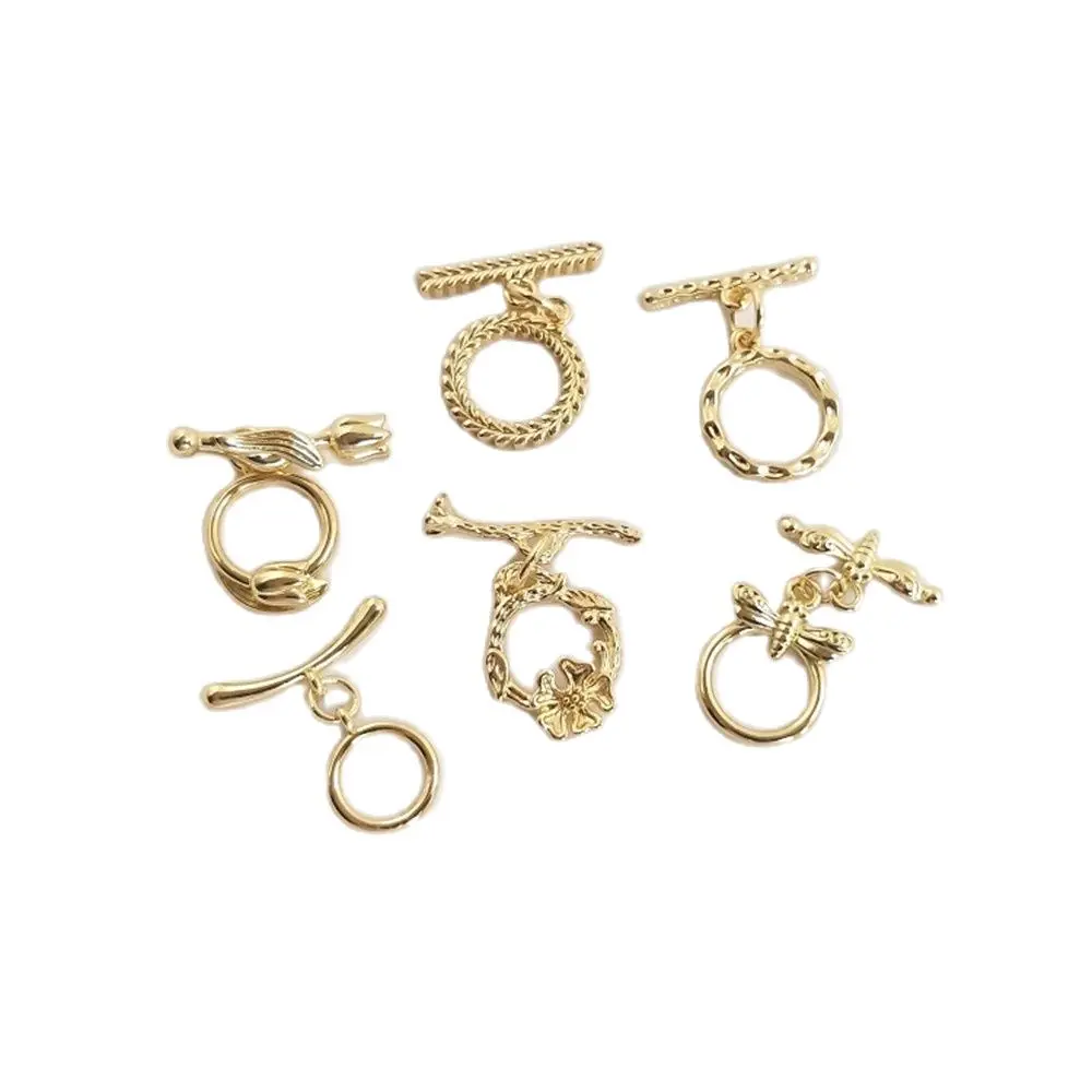 

14K Plating Gold Filled OT buckle diy bracelet pearl chain end link buckle jewelry accessories