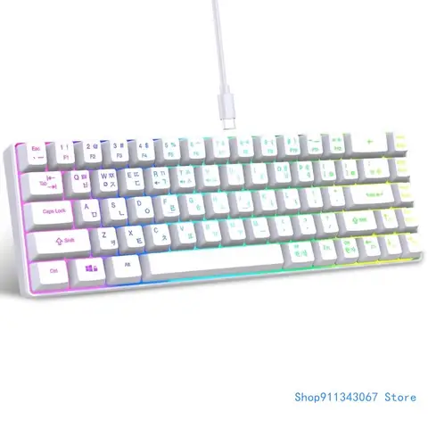 Клавиатуры V200 на корейском языке с 68 клавишами и 20 RGB-подсветками идеально подходят для игр, маленькая клавиатура заменяет