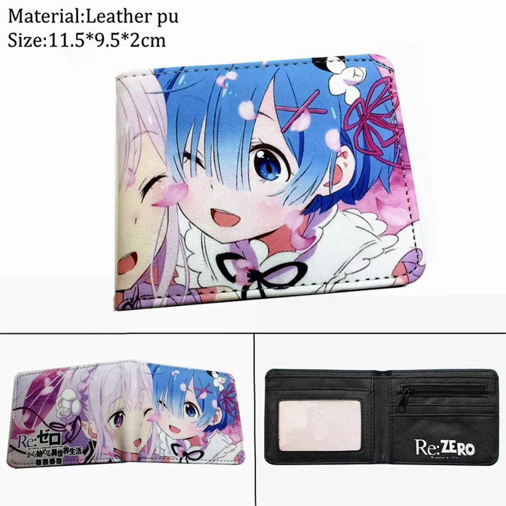 

Anime Re:Life In A Different World From Zero Pu Wallet Coin Pocket Photo Card Holder Boy Girl Casual Cartoon Cosplay Purses