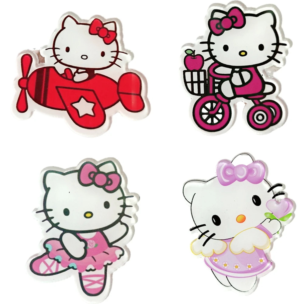 

Sanrioed Kawaii Anime Hellokittys Brooch Harajuku Cute Pink Micro Chapter Cute Girl Heart Shoes Bag Hairpin Patch Jewelry Gift