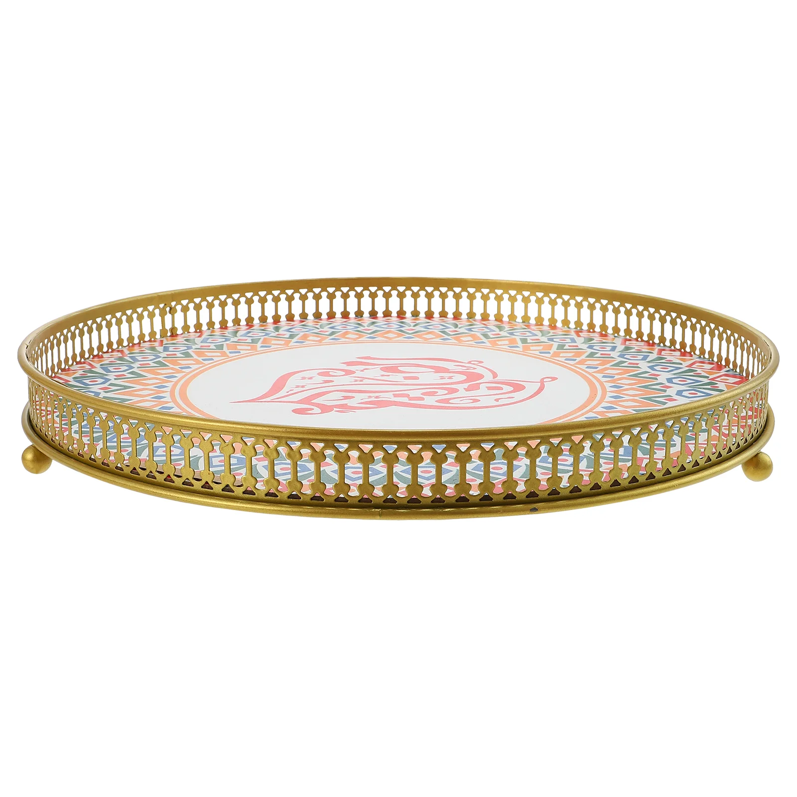 

Eid Festival Snacks Tray Wooden Dried Fruits Tray Dessert Plate Iron Ramadan Tray