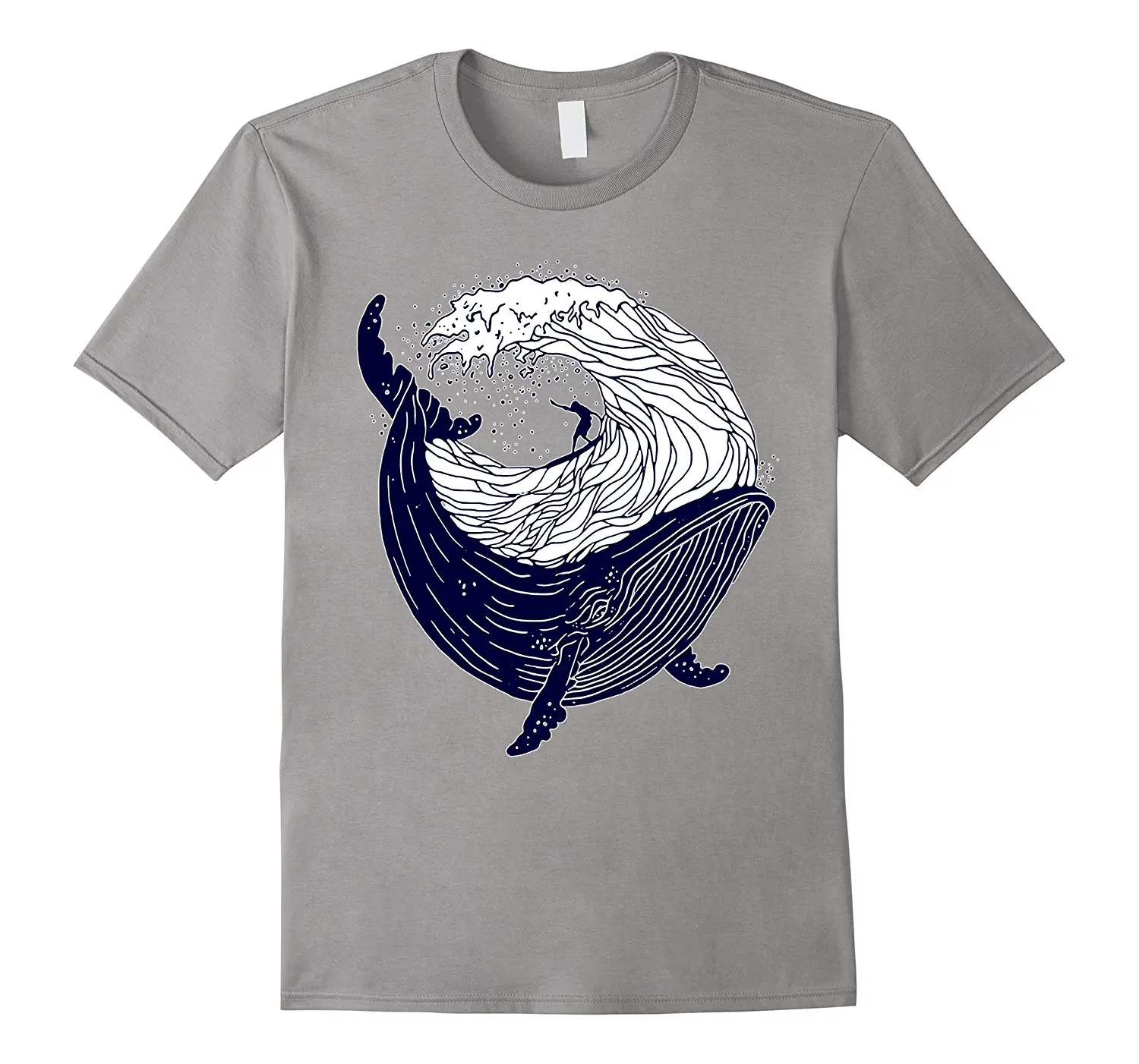 

New Summer Casual Men Tee Shirt Surfer And Blue Whale Custom Aldult Teen Unisex Digital Printing Fashion Funny New Classic