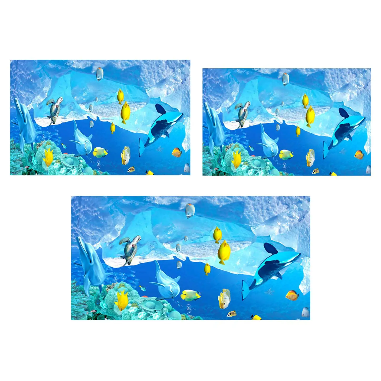 Фотофон с аквариумом морская рыба и коралловый риф двусторонний самоклеящийся