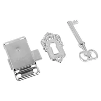 1 set drawer lock with key antique box cabinet door locks matal zinc alloy furniture hardware accessories
