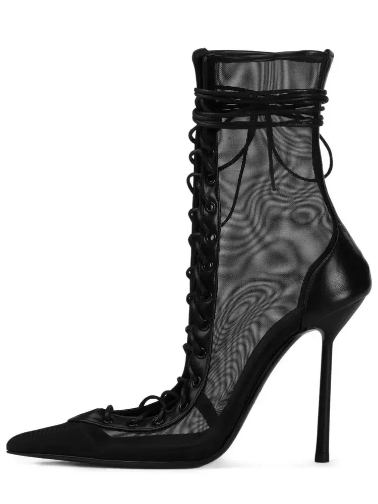 Короткие женские сапоги с сетчатым верхом цвет в ассортименте