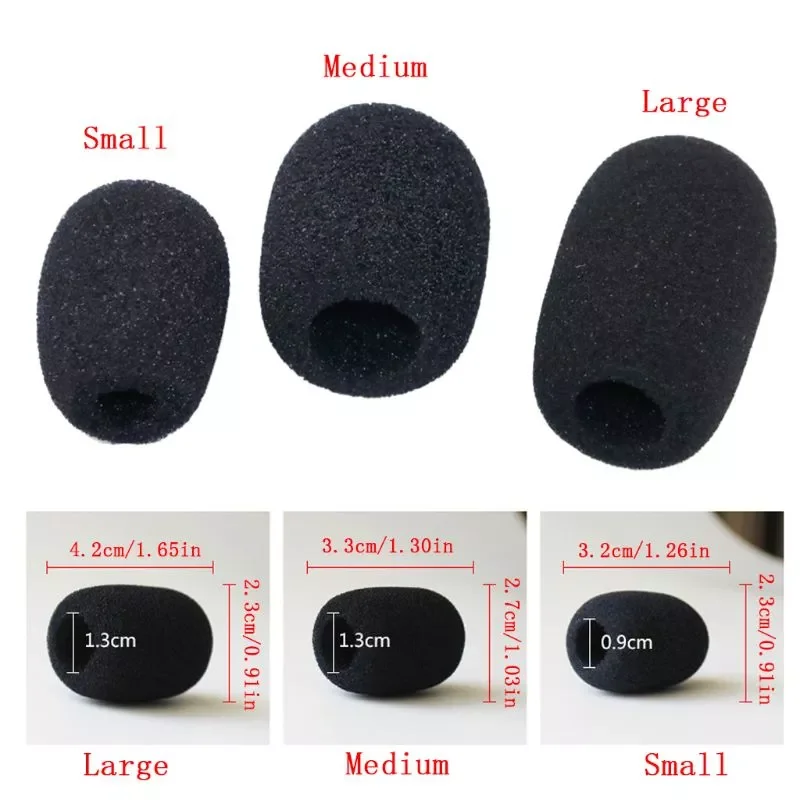 

10PCS Microphone Windscreen Sponge Cover Mic Foam Cap for Gooseneck Meeting Mic