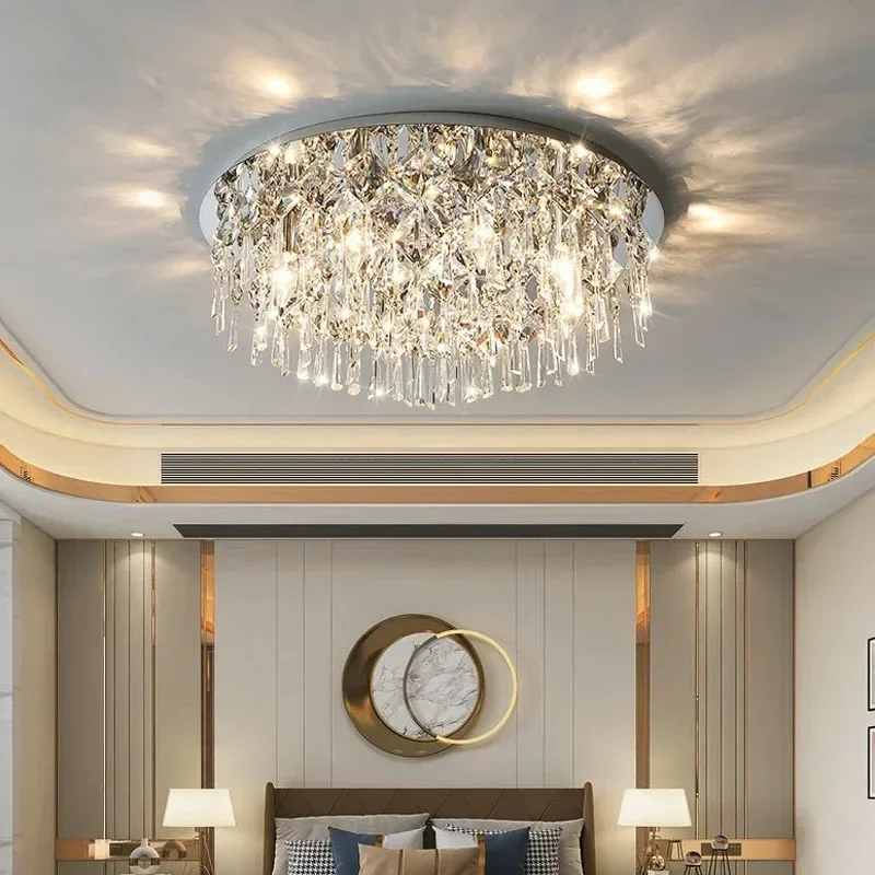 Роскошный Современный хрустальный потолочный светильник для спальни гостиной