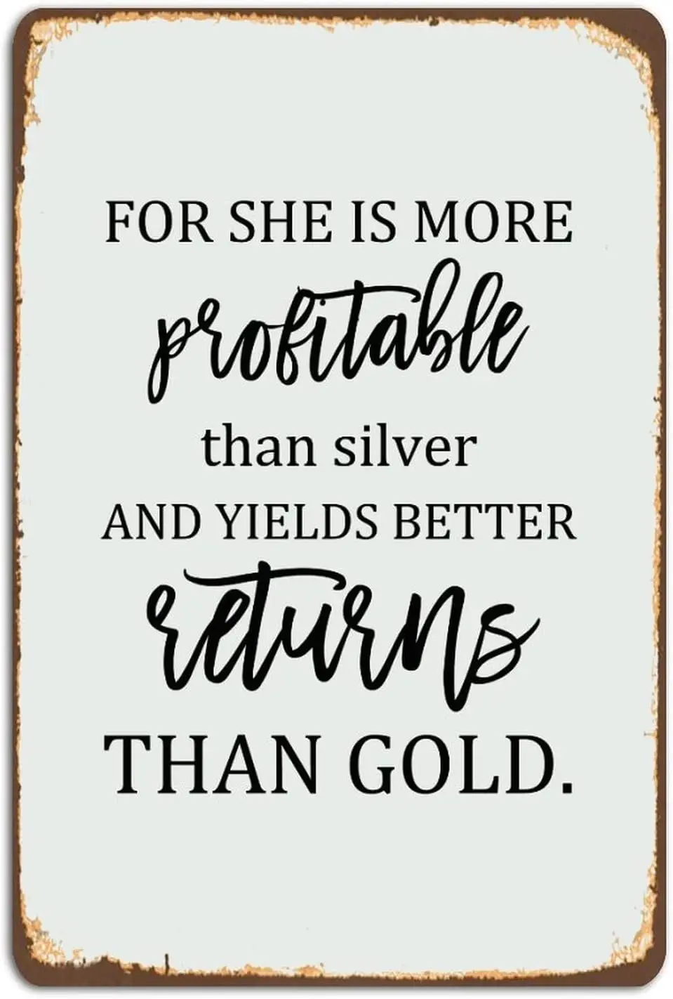 Nsprnl Цитаты Vntge Metl Sgn Ретро Для She s More Proftble Tn Rustc Wll Plque 8 12 nch