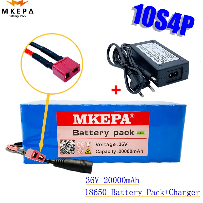 

Оригинальный аккумулятор 36 В 10S4P 20 Ач, аккумулятор высокой мощности 1000 Вт, 42 в, 20000 мАч, Электрический велосипед Ebike BMS + зарядное устройство 42В ...