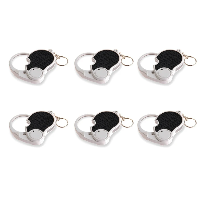 

6Pcs 5 Trade Loupe Magnifying Glass With LED Lamp Pocket Magnifier Portable Folding Keyring