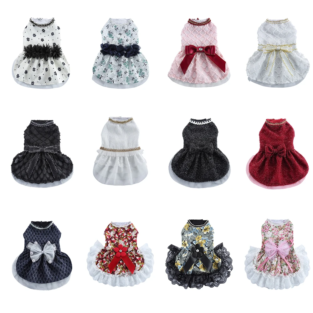 

Dog Wedding Clothes Pet Princess Dress Wedding Skirt Luxury Soft Lace Dresses Puppy Lady Clothes for Girl Yorkshire Dog