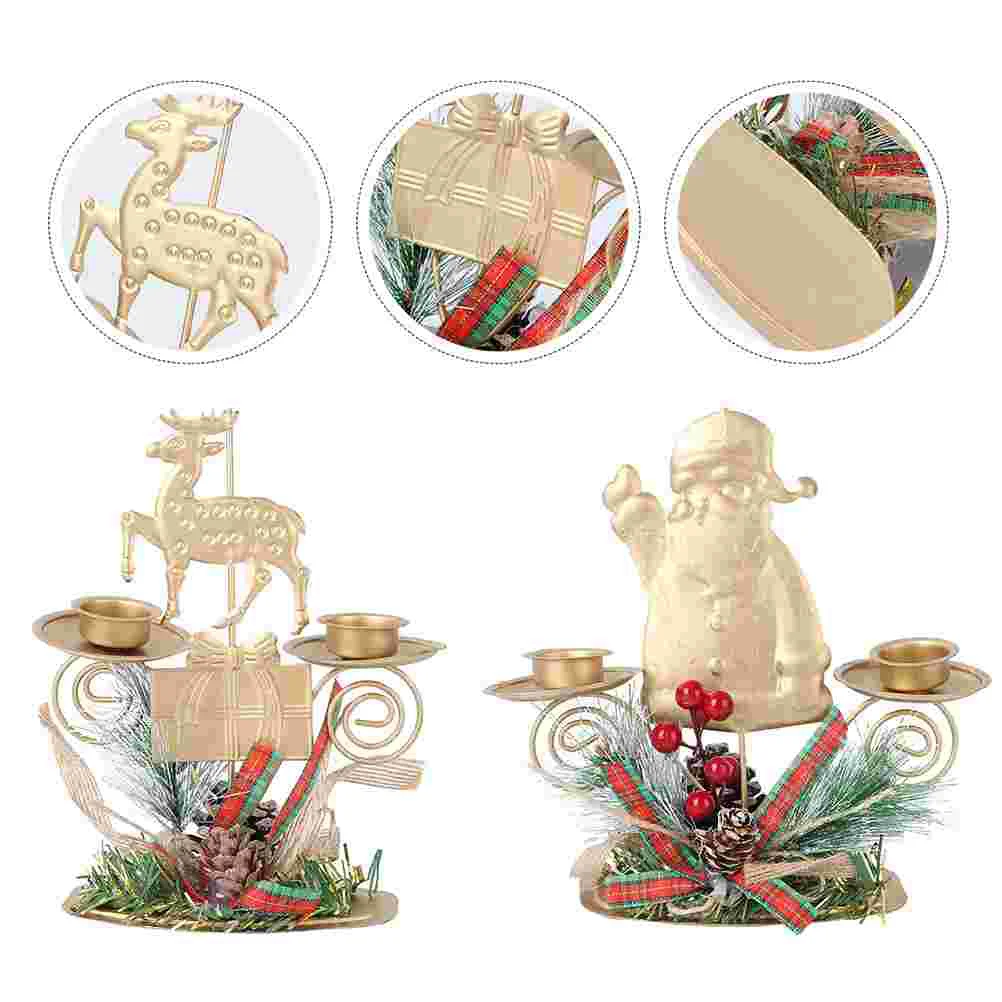 

2Pcs Votive Holders Holiday Drift Decoration Hollow Holder Christmas Candlestick Holder