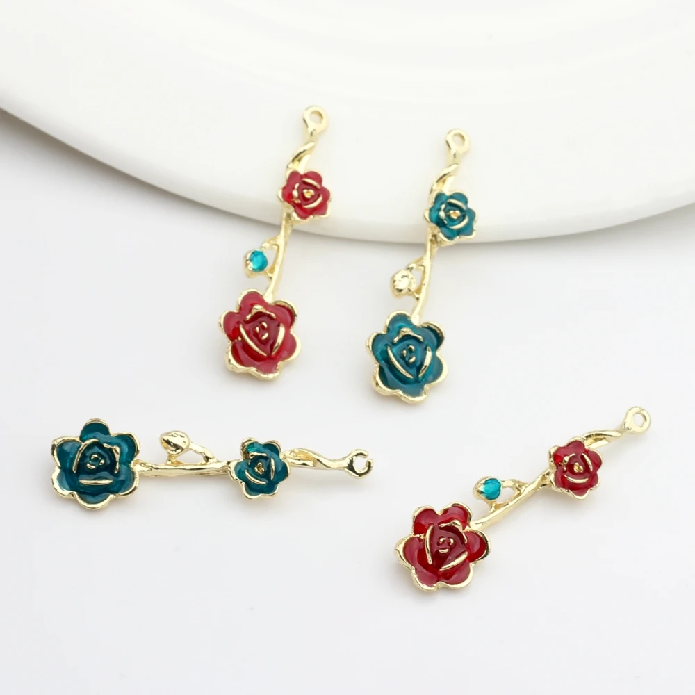 

Подвески из цинкового сплава в виде Красной и синей розы, 10 шт./лот