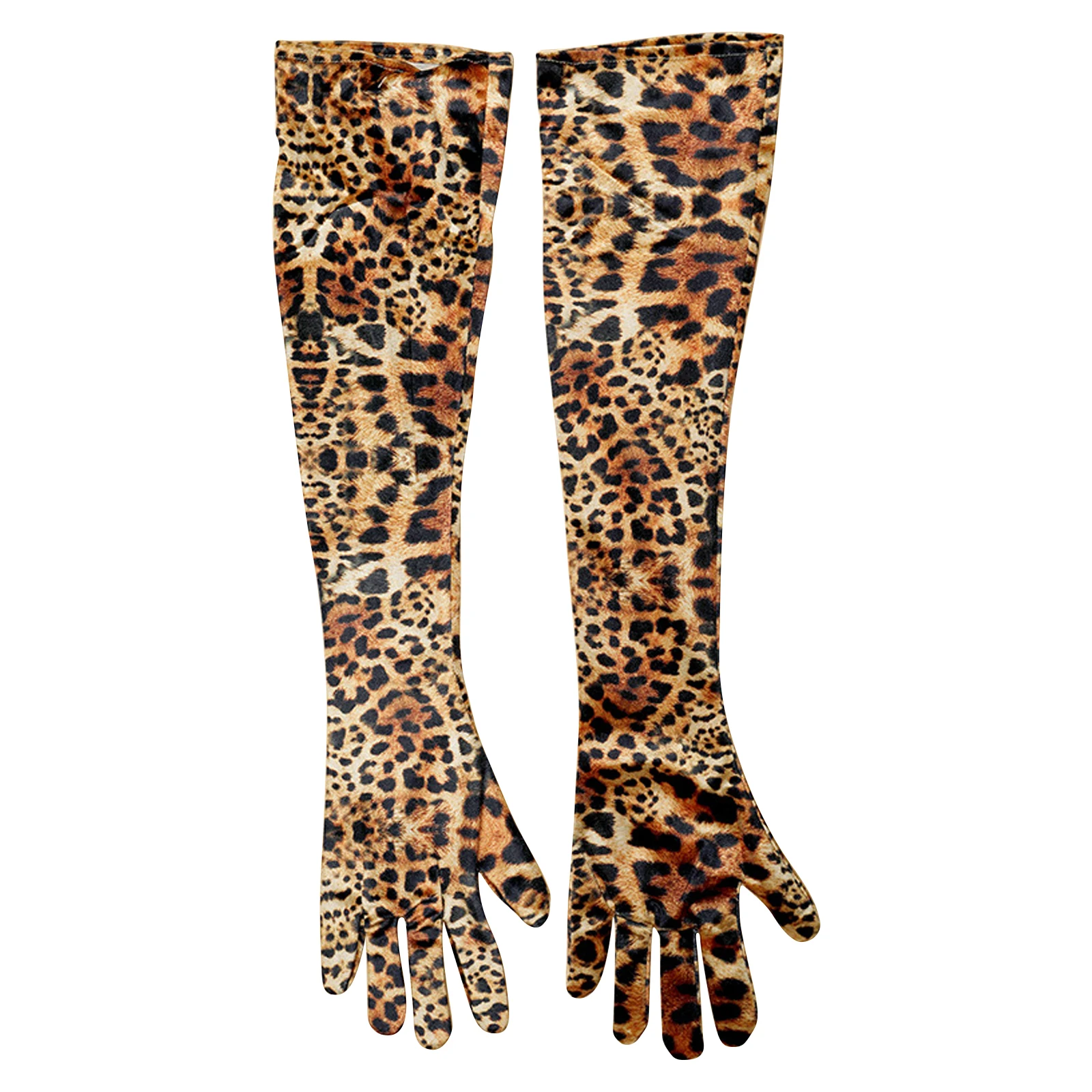 

Women's Long Full Finger Gloves Leopard Zebra Animal Pattern Gloves 1920s Satin Gloves Stretch Adult Size Elbow Length Gloves