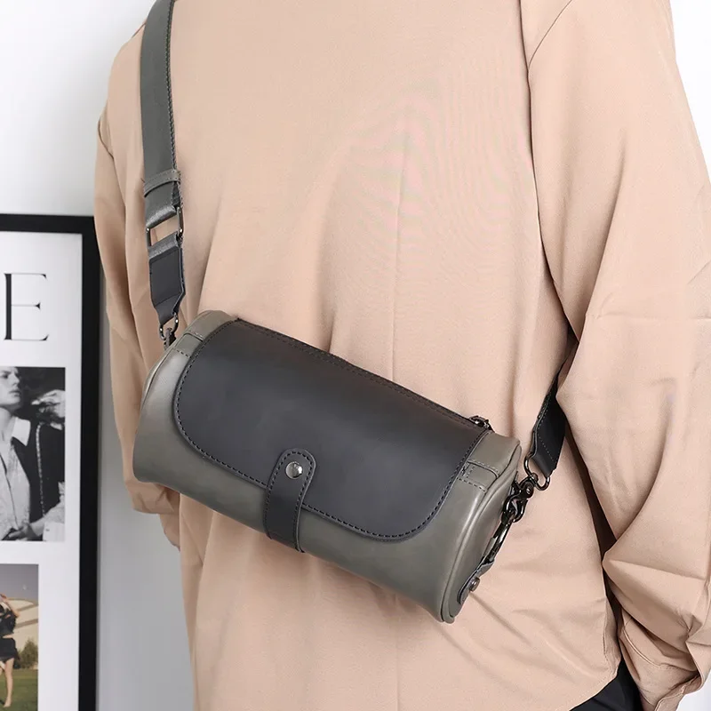 Мужская сумка через плечо Crazy Horse из искусственной кожи маленькая