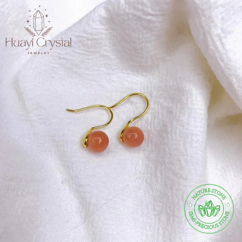 

S925 South Red Heel Set Ear Hook Earrings.s925 Silver Textured Stud Earrings Size Card 6mm