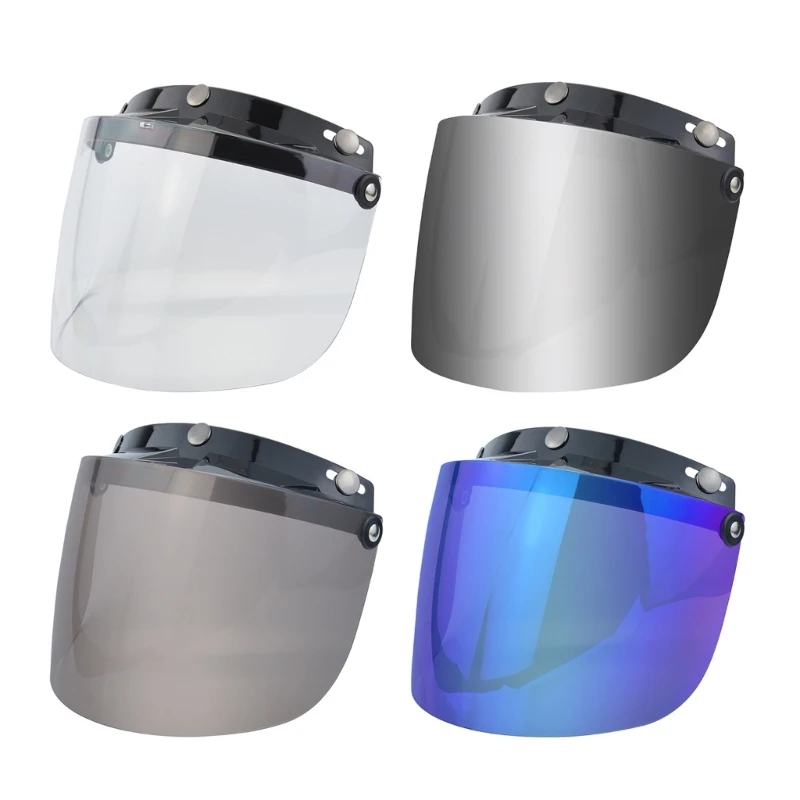 

Козырек для шлема, мотоциклетные шлемы с открытым лицом, козырек для шлема с 3 защелками, защита для лобового стекла-K0AF
