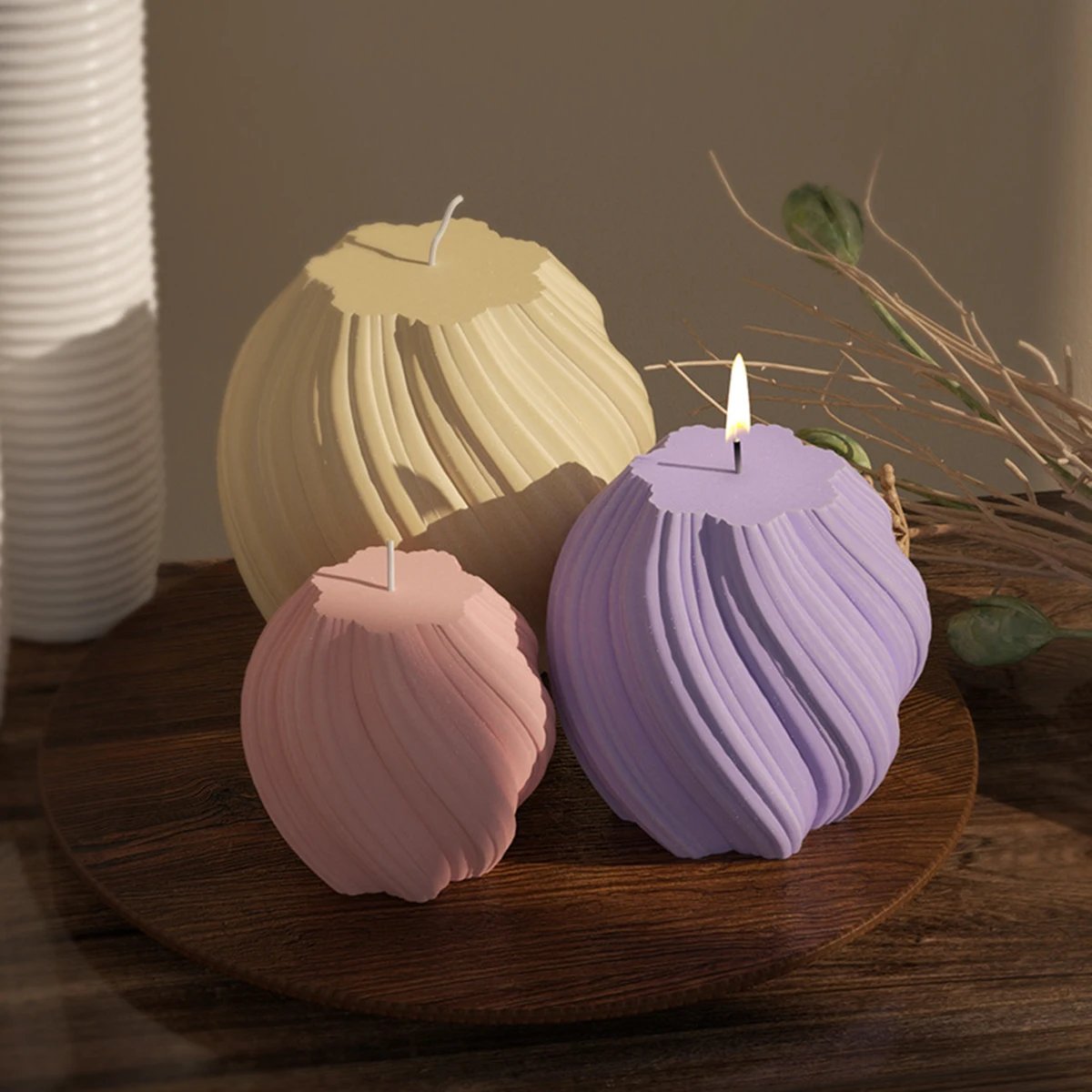 3d вращающаяся колонна для свечи силиконовая форма геометрическая вощеная свечей