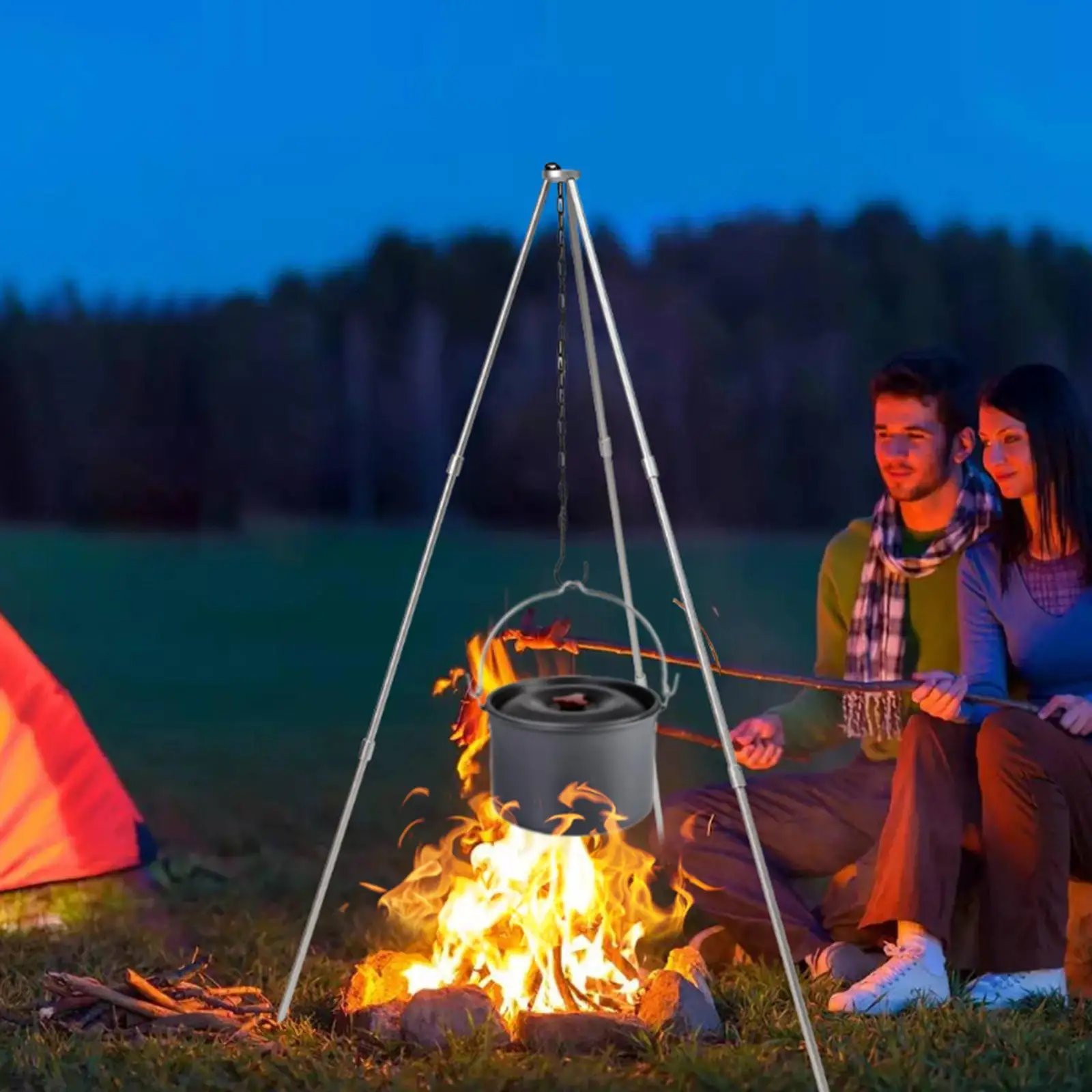 Штатив для кемпинга и пикника прочный портативный котелок улицы подвесной