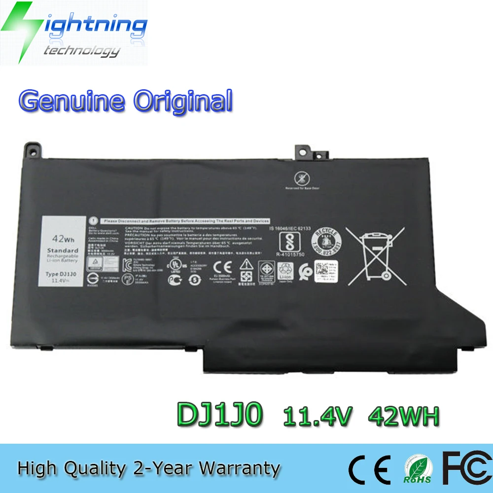 inalna oryginalna bateria do laptopa DJ1J0 11 4 В 42 Втч Dell Latitude 12 7280 7290 13 7380 7390 14 7480 7490 3-ogniwowa