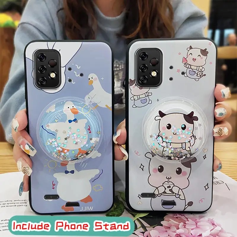 silicone anti dust phone case for umidigi bison x10 pro cartoon kickstand foothold anti knock free global shipping