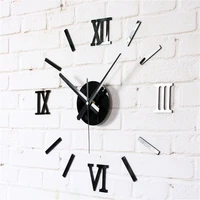 new 3d roman numeral acrylic mirror wall clock sticker diy self adhesive quartz clocks watch living room wall sticker home decor
