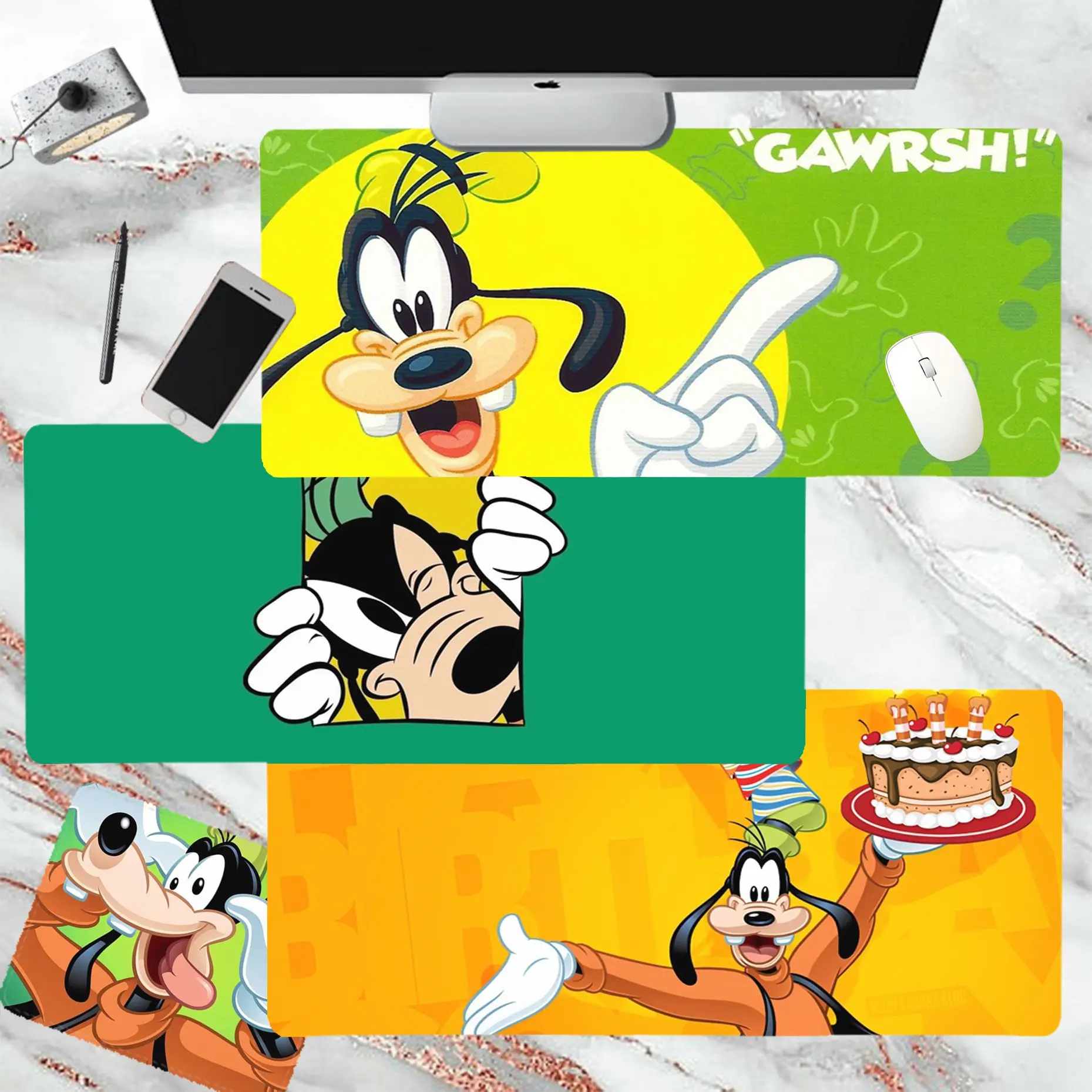

Disney Goofy Happy Dog Hot Gamer Play Mats Mousepad Size For Large Edge Locking Game Keyboard Pad