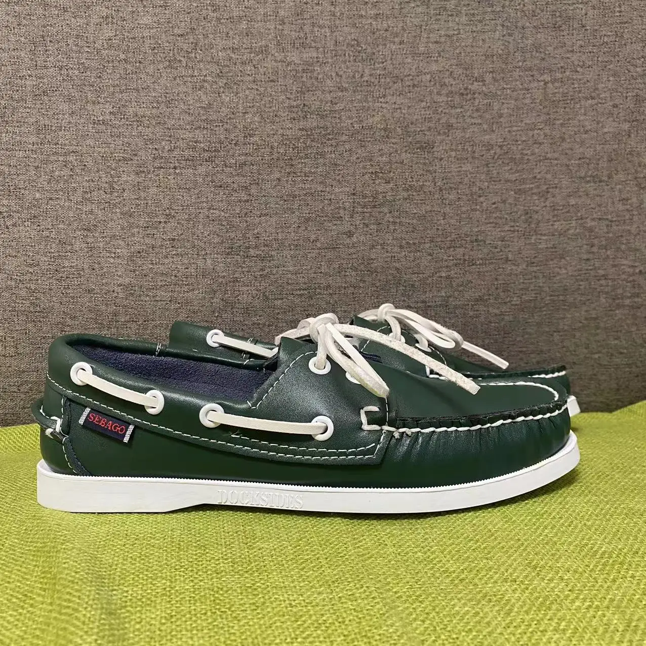 Men Authentic Sebago Docksides Shoes - Premium Genuine Leather Moc Toe Lace Up Boat AC750