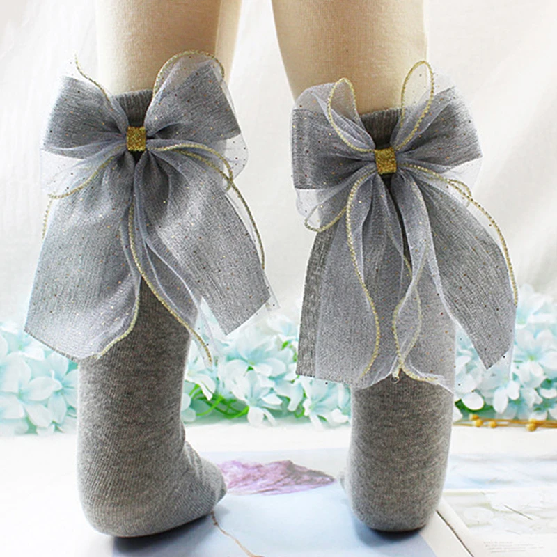 

Children Fashion Socks Knee High Toddlers Girls Sock Big Bows Soft Infant Baby Long Tube Sock Kids School New