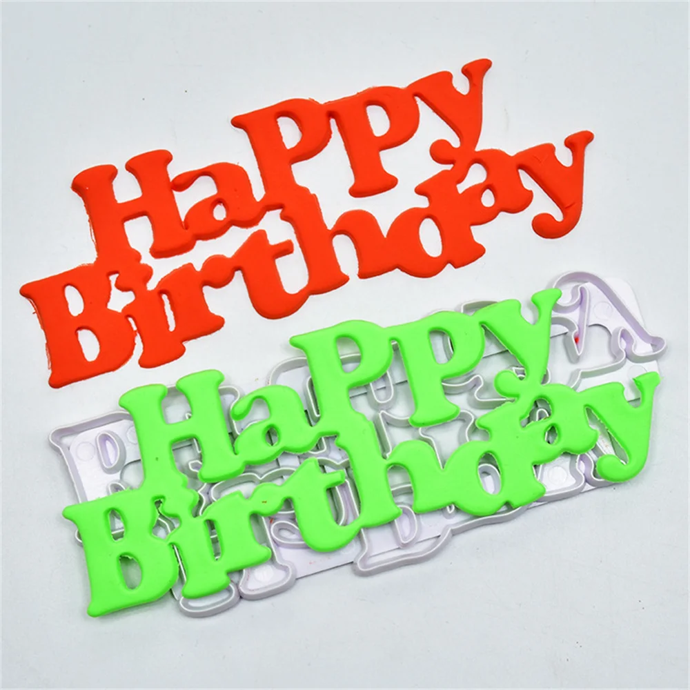 

Happy Birthday Cutter Mold DIY Chocolate Cookie Pastry Baking Tool Party Supplies Plastic Fondant Mold Cake Decoration