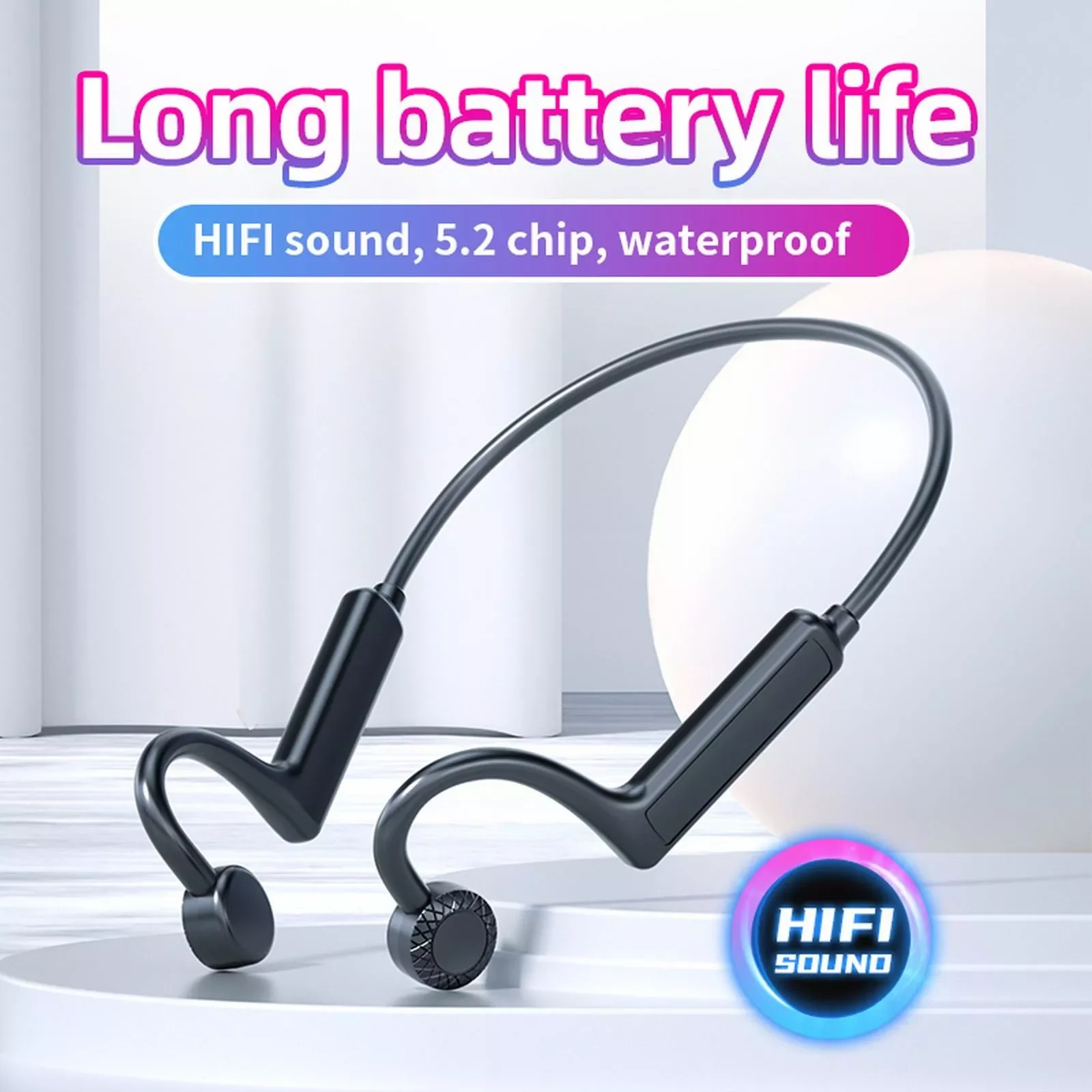 

Hot Sale Bone Conduction wireless earphones for android cell phones 5.1 Waterproof Sports Noise Cancelling Hands Free Headphones