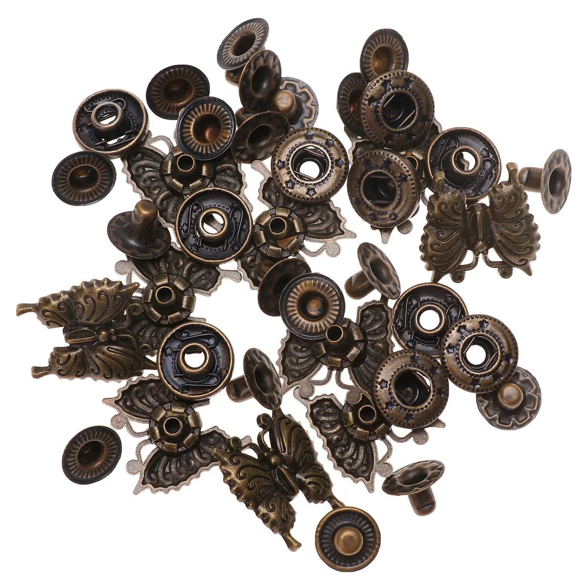 

10 Sets Brass Fasteners Snap Fasteners Press Studs Sewing Press Buttons Metal Snap Buttons Sew Bag Button Snap Fasteners Kit