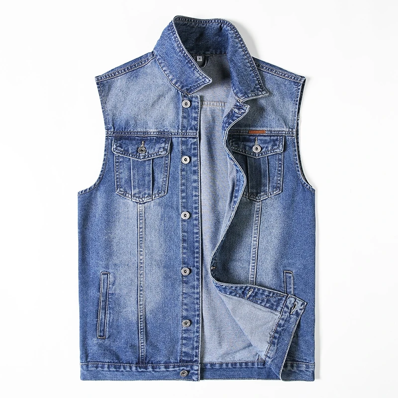 

Oversize 5XL 6XL 7XL 8XL Men Balck Denim Vests 2023 New Arrival Spring Blue Jean Vest Fat Streetwear Fashion Casual Vest