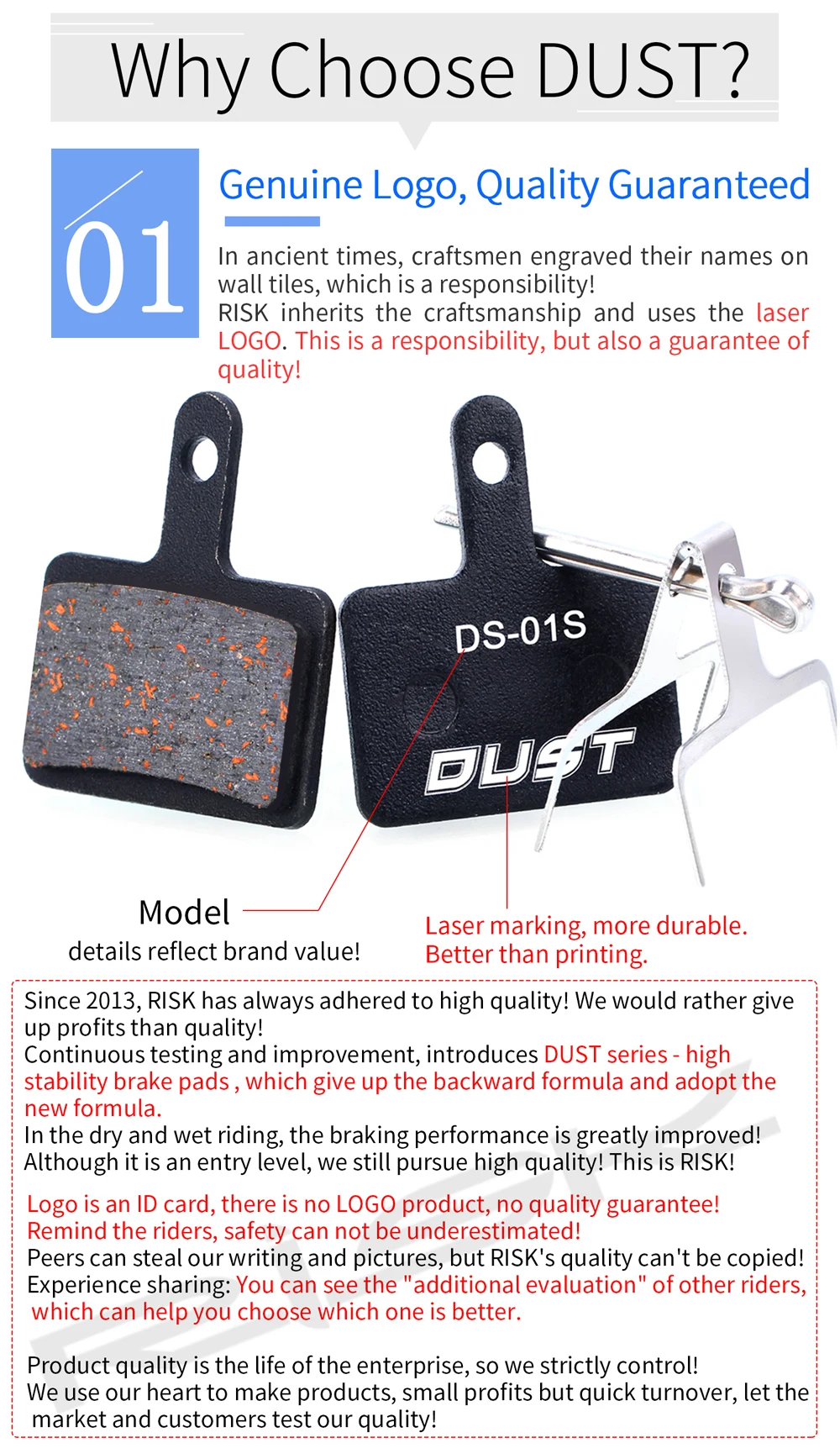 Фото Комплект полуметаллических тормозных колодок DUST 1 для гидравлических дисковых тормозов велосипедов MTB, запчасти для горных велосипедов, совместимые с SHIMANO XT XTR M315, SRAM Avid BB5 BB7 E1 E3 №2