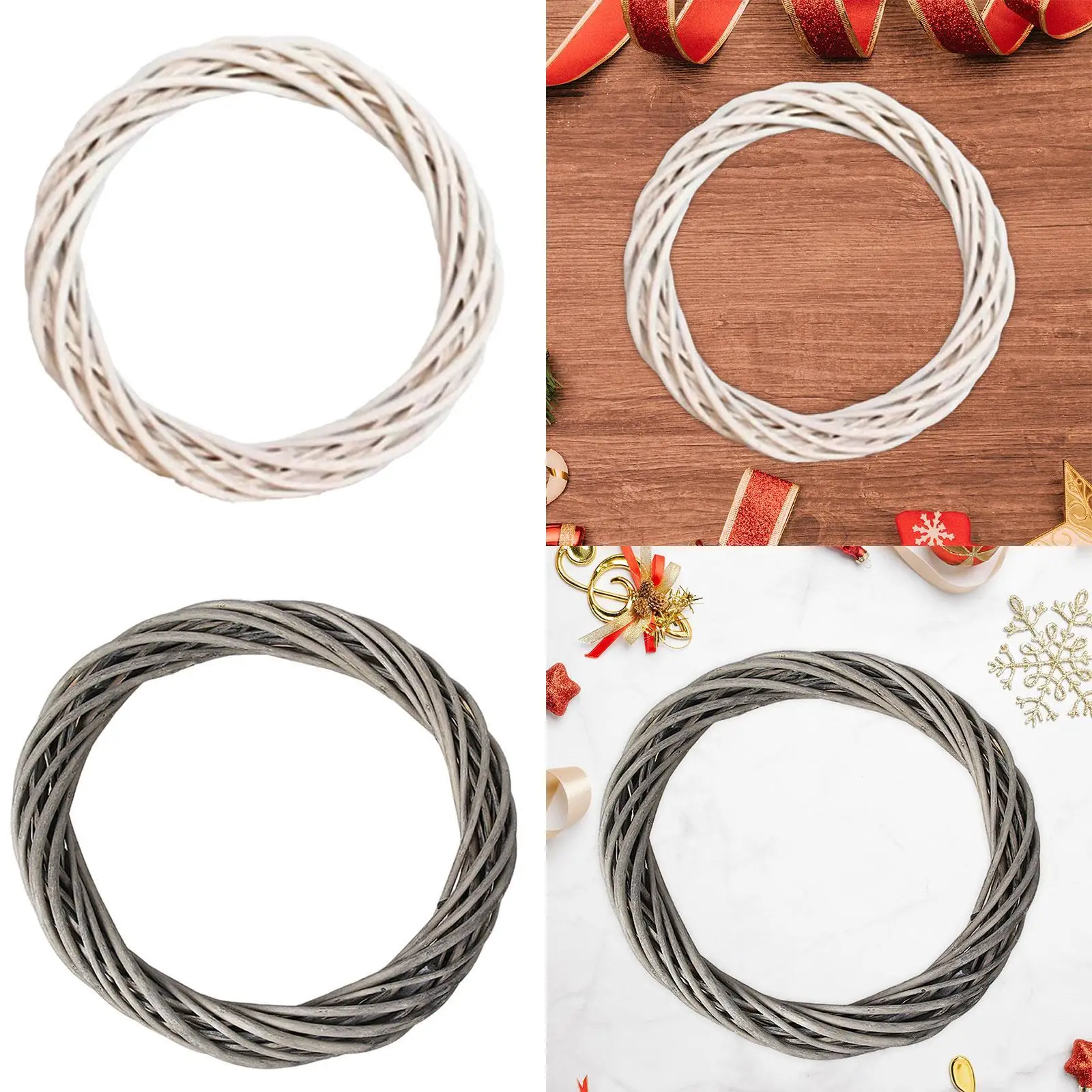 DIY венок из ротанга круглый 12-дюймовый для входной двери сделай сам подвесное
