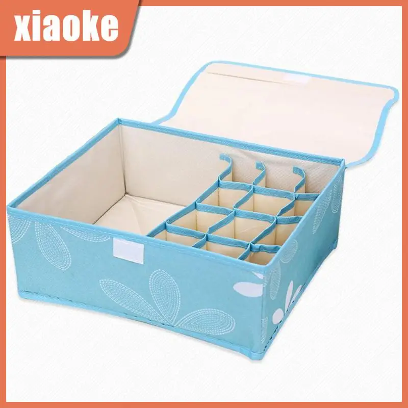 

Covered Underwear Bra Storage Box With Compartments Dustproof Durable Wardrobe Organizer 31x26x12cm Cloth Underwear Storage Box