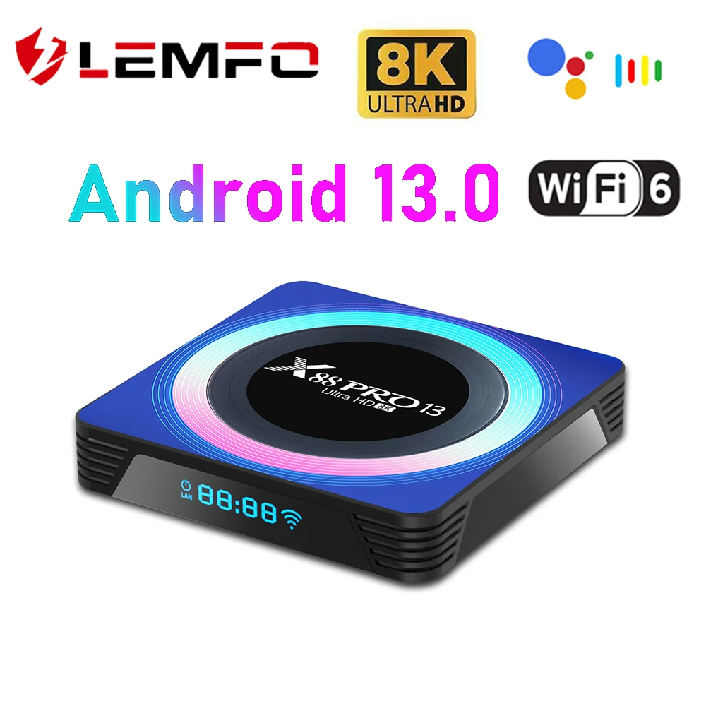 

LEMFO Smart TV Box X88 Pro 13b Android 13 8K TV Box 4G 64G RK3528 WiFi6 Dual Wifi TV Box 2023 PK Android 12 6K