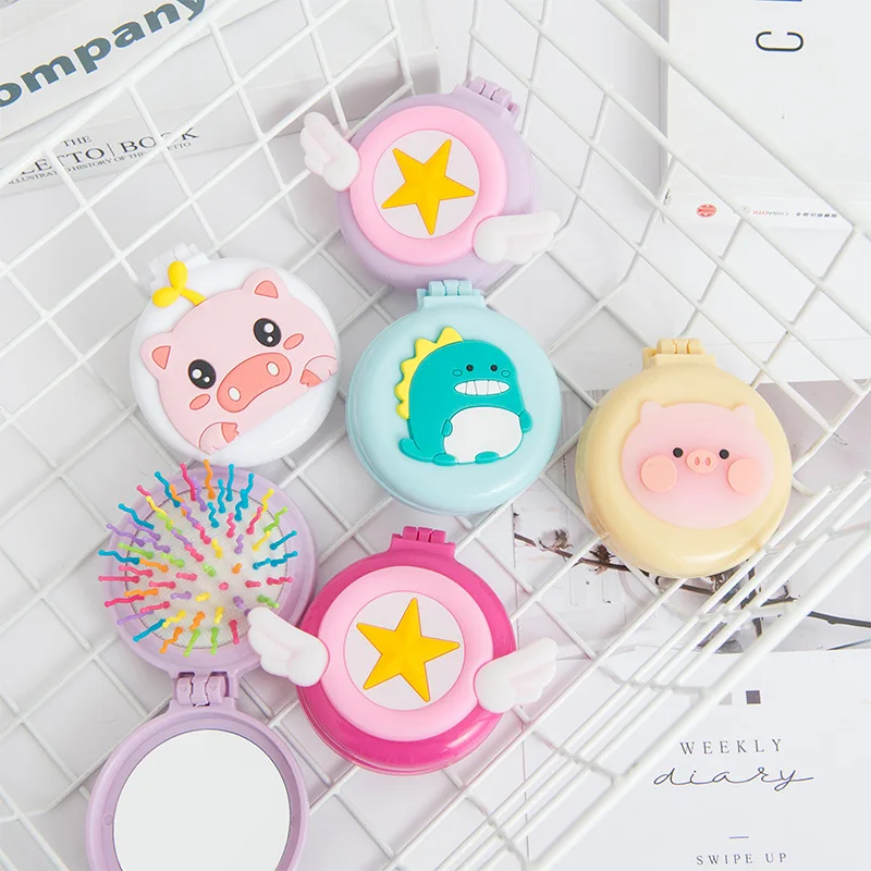 Расческа Складная для макияжа с подушкой безопасности