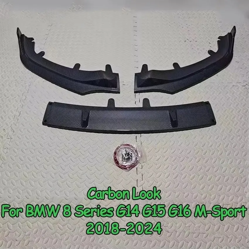

3 шт. для BMW 8 серии G14 G15 G16 M-Sport 840i 840d M850i 2018-2024, передний бампер, сплиттер, спойлер, диффузор, комплекты кузова для настройки