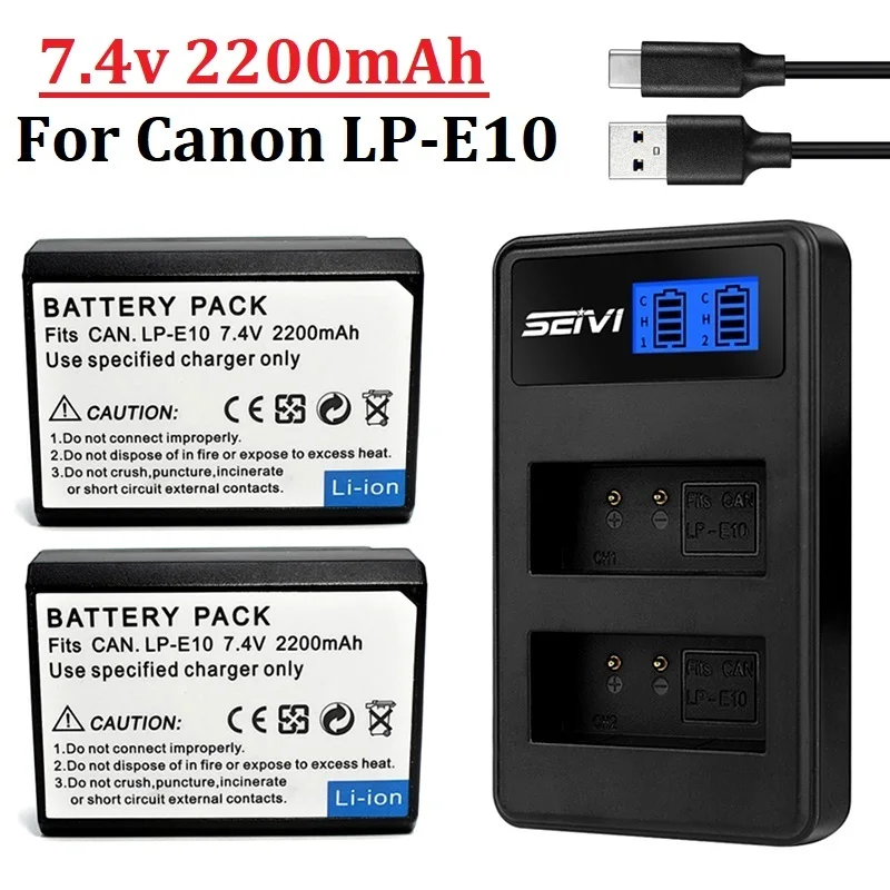 

2200mah LP-E10 LPE10 LP E10 Camera Battery for Canon EOS 1100D 1200D 1300D 2000D 4000D Rebel T3 T5 T6 KISS X50 X70 Battery E10