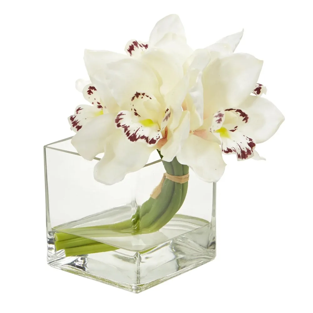 

Орхидеи в стеклянных вазах искусственно организованные шелковые цветочные композиции сделаны из синтетических материалов набор из 2 предметов для помещений