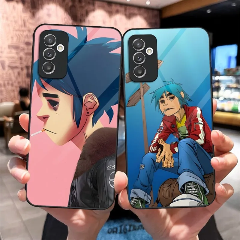

Cute Gorillaz Phone Case Tempered Glass For Samsung S22 S21FE S20 Ultra A22 A52 A51 A12 A32 A42 Note 20 10 Pro Plus Cover