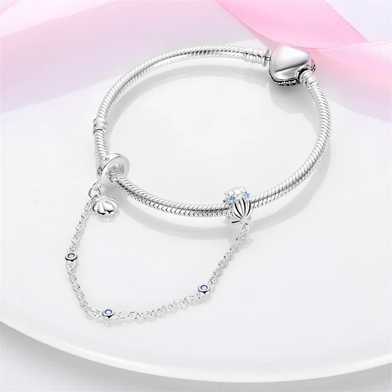 Стерлингового серебра 925 пробы цепочка безопасности Вечная любовь оригинальный