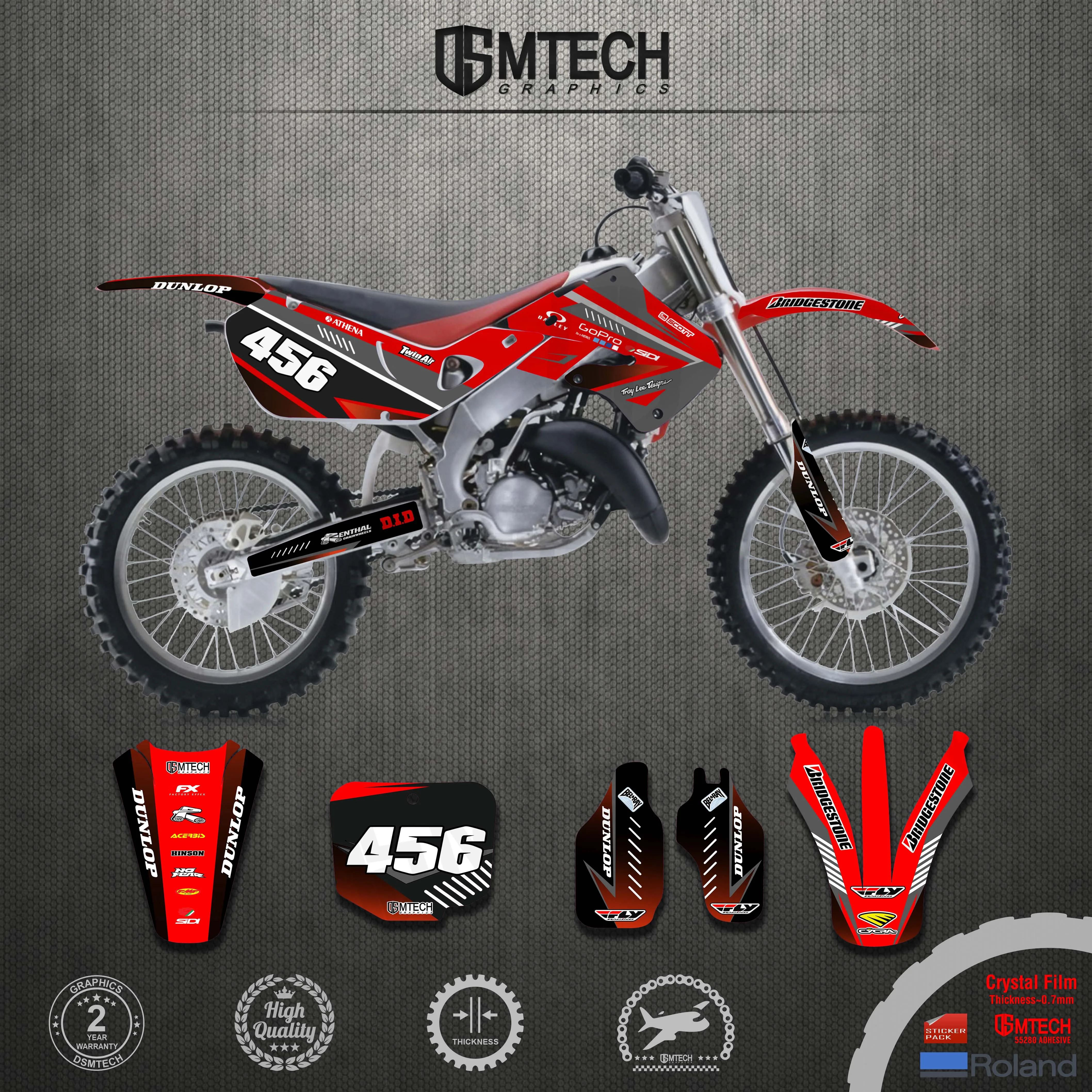 DSMTECH фотографические наклейки для Honda CR125 CR250 1997 1998 1999 CR 125 250 |