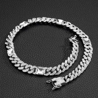 13mm zircon iced out cuban chian cz punk choker fashion gold color necklace men hiphop jewelry for gift