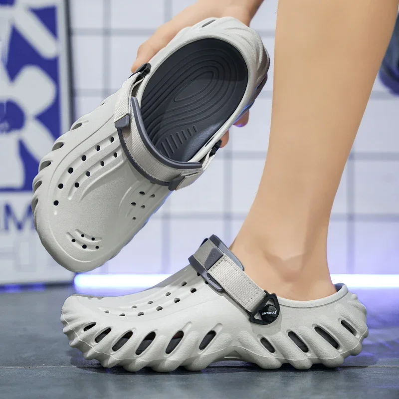 Модные мужские тапки клоги для мужчин искусственная ЭВА обувь сада уличные